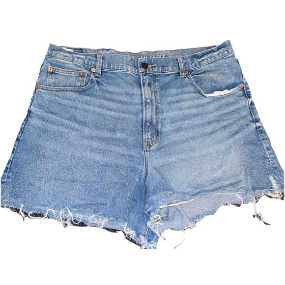 American Eagle Stretch Highest Rise 90s Boyfriend Shorts Distressed SZ 18 - Picture 1 of 9